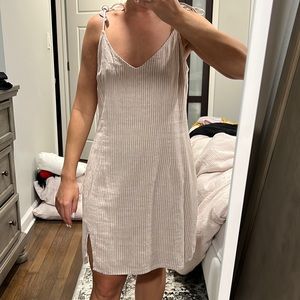 Abercrombie and Fitch nude/ dusty pink stripe dress